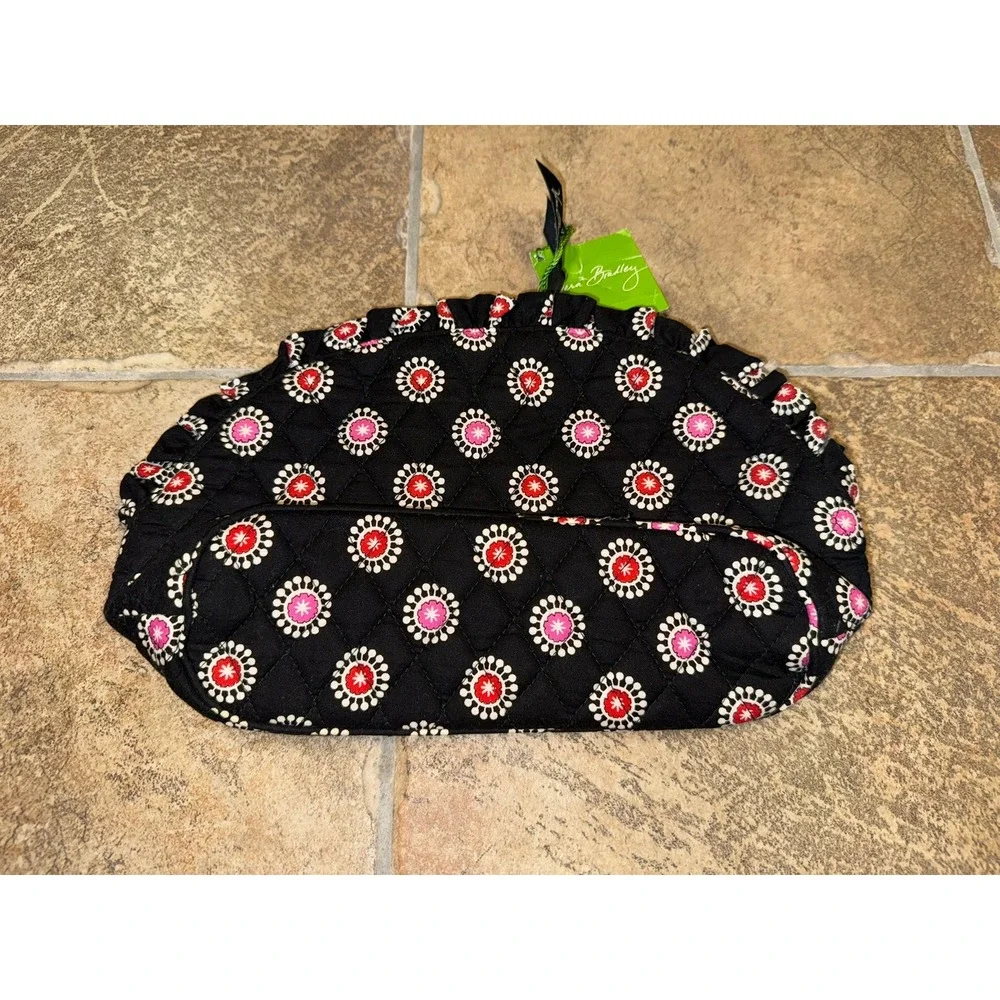 Vera Bradley Parisian Pom Poms Large Ruffle Cosmetic Bag NWT 14294-341